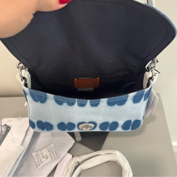 Coach NWT Blue and White Denim 2 way crossbody/ shoulder bag - Picture 5 of 5
